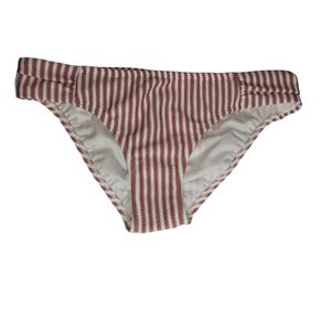 Women's Pink & White Striped Bikini Size M Glitter Detail Bottoms
